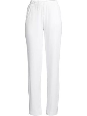 Land’s End Women’s 💯% Cotton White Pull-On Straight Leg Pants